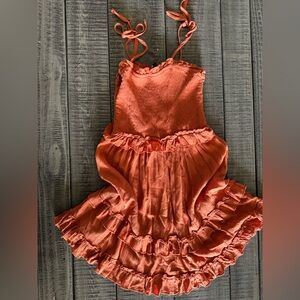 Forever 21 Dress Ruffled Orange Dress size small